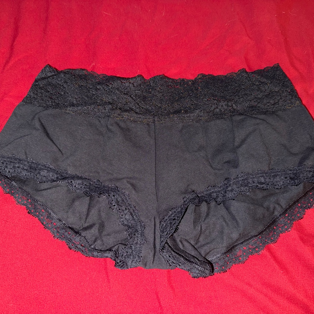 Victoria's Secret Black Lace Trim Panties